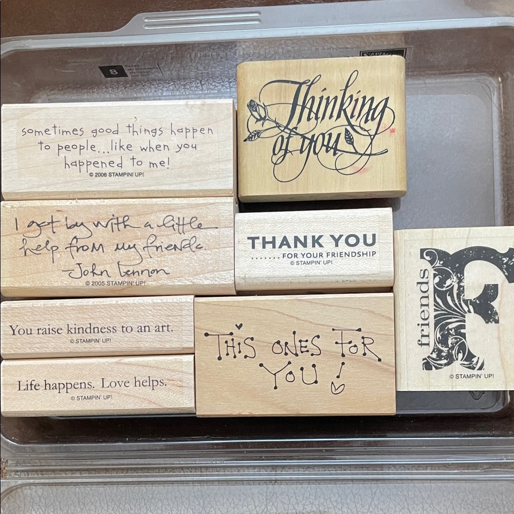 Stampin' Up! Inspirational Wooden Stamp Set - Black Text